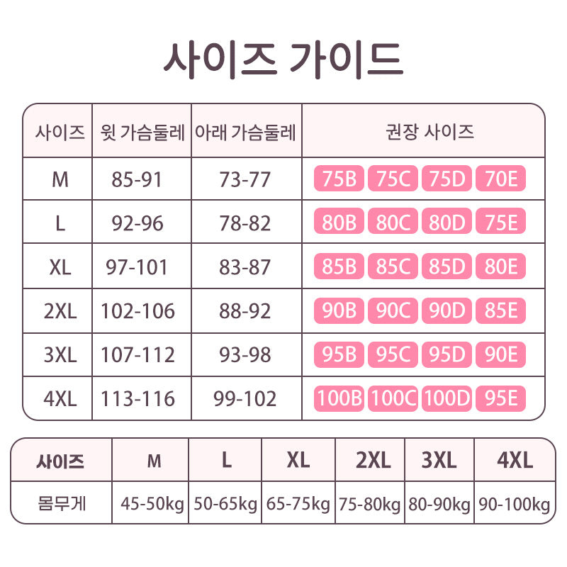 미니마이저 브라 사이즈 가이드 VEIMIA