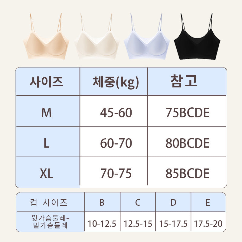 심리스 브라 사이즈표 VEIMIA